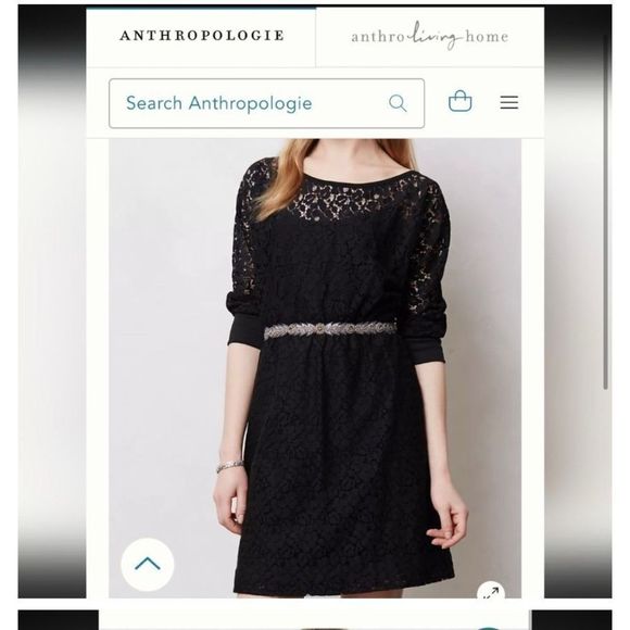 NWT Anthropologie Large Black Lace Cocktail Dress Staci Woo Souvenir - Picture 2 of 14